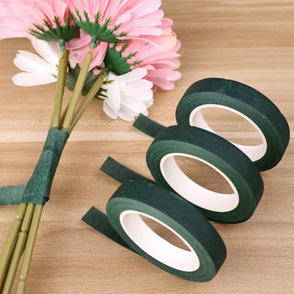 10/1Rolls Green Bouquet Floral Tapes Self-adhesive Stamen Wrapping Paper Tape DIY Flowers Decor for Florist Wedding Party Pro