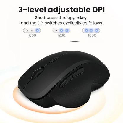 6 Button Ergonomic Mouse 2.4G Wireless Mouse Bluetooth Mouse 400mAh Rechargeable Gaming Mice 1600DPI Optical Mouse For PC Lap