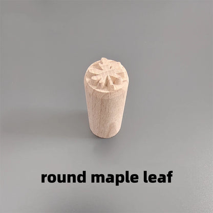 9 Patterns Wood Stamps DIY Wooden Clay Seal Set Round Pottery Tool Moon Cake Mantou Pasta Kitchen Food Seal Homemaking Tool 1