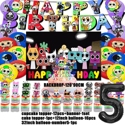 Dandys World Theme Birthday Party Decoration Disposable Tableware Dandy Balloon Napkin Backdrop For Baby Shower Kid Gift Supp