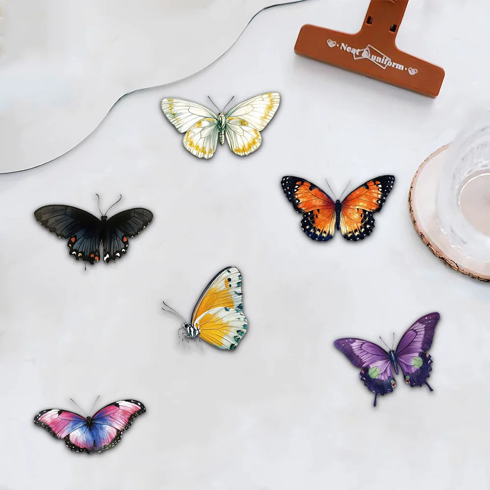 50PCS Colorful Butterfly Graffiti Stickers Scrapbooking Collage Material Decorate Guitar Frame Wall DIY Waterproof Stickers