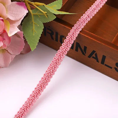 2 Yards Lace Trim Ribbon Centipede Braided Lace DIY Craft Sewing Accessories Wedding Decoration Fabric Curve Lace - pi red