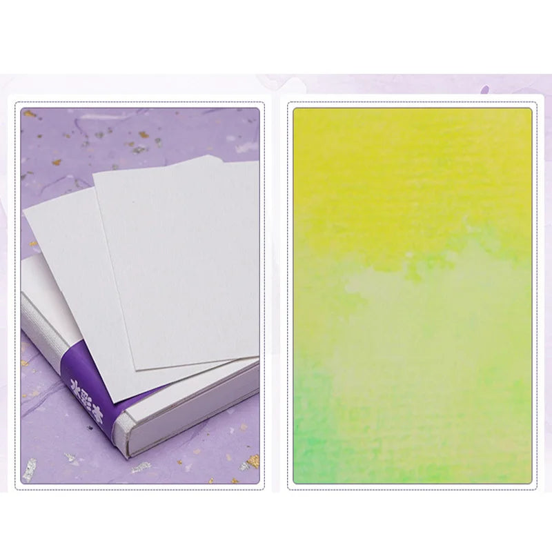 Watercolor paper painting book thick paper GSM300g square portable pocket book sketch 50% cotton pulp watercolor drawing book