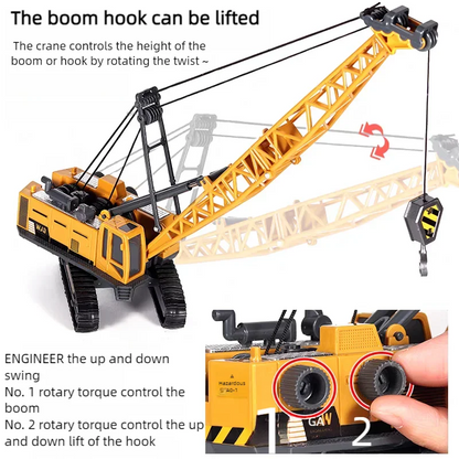 Engineering Diecast Toys for Boys Alloy+Plastic Tractor Excavator Backhoe Crane Bulldozer Kids Truck Children Vehicle Model G