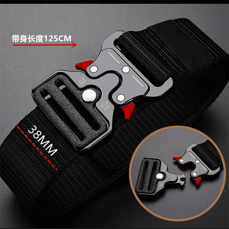 1 Piece Men's Tactical Sports Belt, Quick Release Symmetrical Buckle, Polyester Fiber, Suitable for Outdoor Training Military