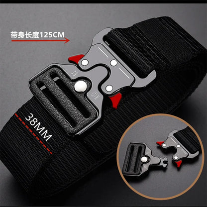 1 Piece Men's Tactical Sports Belt, Quick Release Symmetrical Buckle, Polyester Fiber, Suitable for Outdoor Training Military