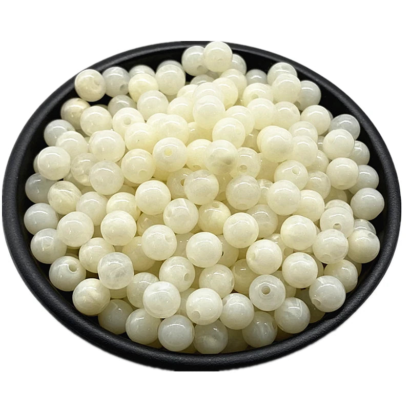6 8 10mm Acrylic Round Beads for Jewelry Makeing Bracelet Necklace DIY Accessory