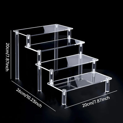 1-5 Tier Acrylic Display Stand Perfume Doll Clay Figurine Blind Box Storage Rack Transparent Ladder Makeup Organization W-2 -