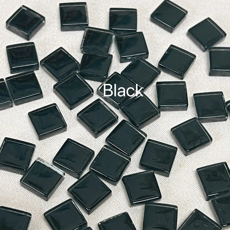 Mosaic Tiles for Crafts Blue Shine Assorted Color 50pcs Glass Glitter Mosaic Supplies Pieces Bulk Square Shape Home Decoratio