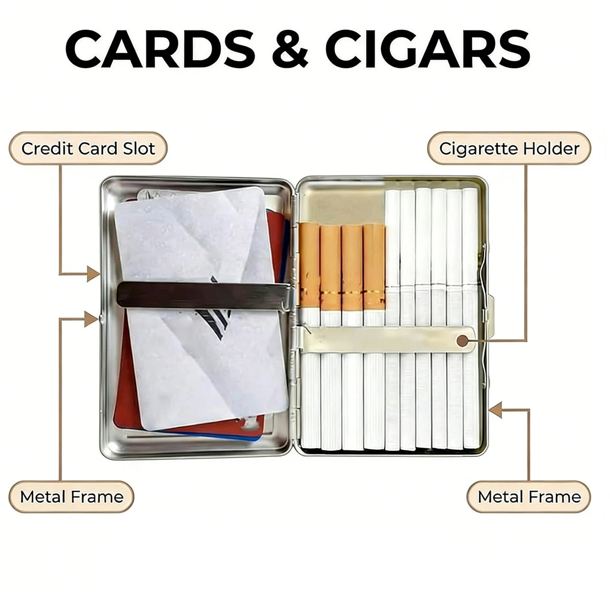 Vintage-Style Vintage Card Case Art Deco Design Metal Material Metal Case Easy Snap Multifunction Cash Case Business Card Hol