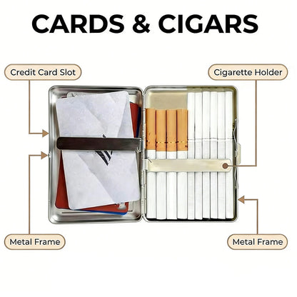 Vintage-Style Vintage Card Case Art Deco Design Metal Material Metal Case Easy Snap Multifunction Cash Case Business Card Hol
