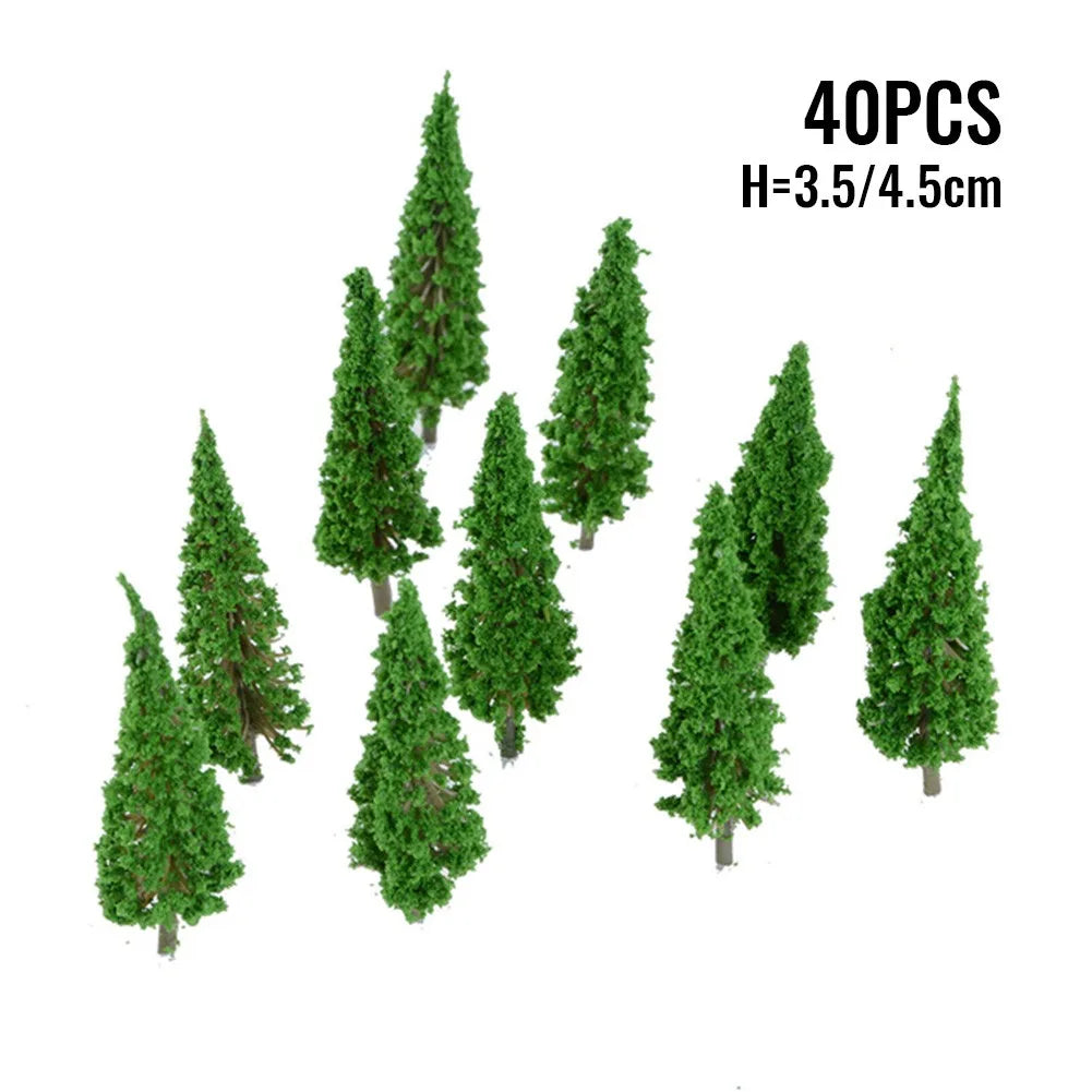 40pcs Model Trees Plastic Model Train Artificial Miniature Tree Scenery Railroad Decoration Building Landscape Accessories To