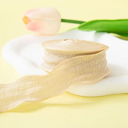 New 10 Yards Fishtail Yarn Ribbons Gift Wrapping Bouquets Wave Edge Pleated Gifts Packaging Material 2.5cm DIY Decor - Aprico
