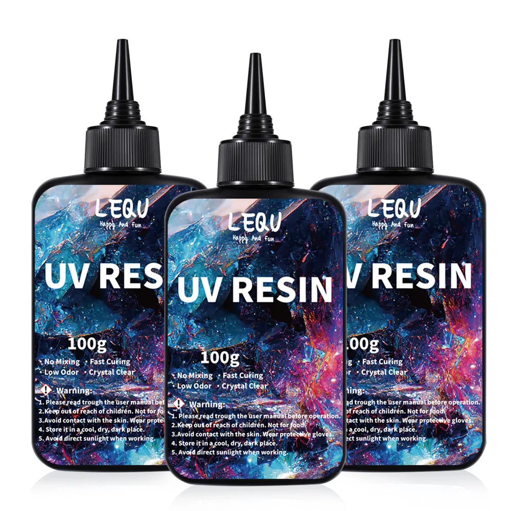 100g UV Resin Clear,Hard,Upgraded Crystal Clear Epoxy Resin Up Premixed UV Cure Resin for Craft Jewelry Making - 300g