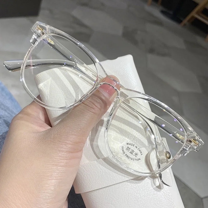 New Vintage Transparent Computer Glasses Frame Women Men Anti Blue Light Eyewear Blocking Glasses Optical Spectacle - A4