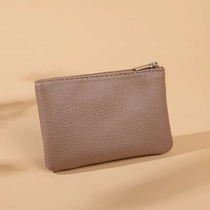 Women PU Leather Coin Purse Retro Litchi Pattern Zipper Pouch Mini Change Purses Unisex Solid Wallets Card Holder Storage Bag