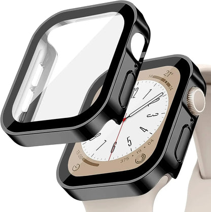 Tempered Glass+Cover For Apple Watch 11 10 9 8 7 46mm 42mm PC Bumper Screen Protector Case iWatch Series 7 6 5 4 SE3 44 40 45