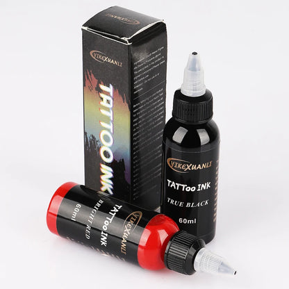 60ml red/black Tattoo Ink Pigment with box Body Art Tattoo Kits Professional Beauty Paints Makeup Tattoo Supplies Semi-perman