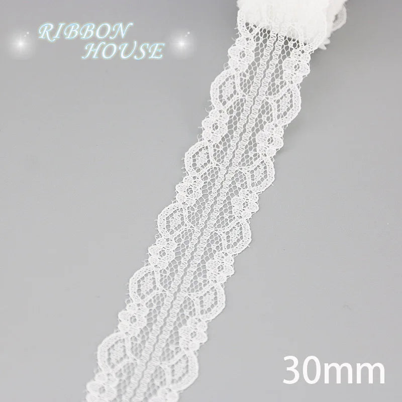 (5 yards/roll) white Lace fabric Webbing Decoration Lovely gift packing polyester Material - 5