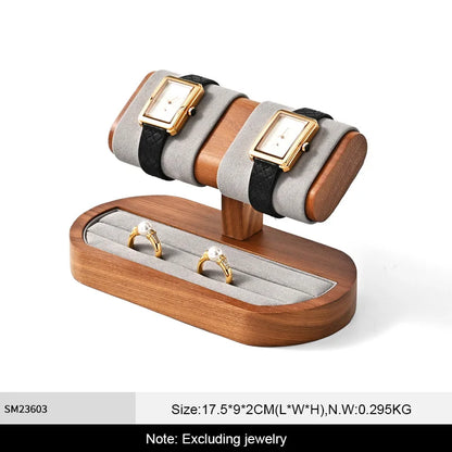 WoodTen Solid Wood Watches Display Stands Base Watch Necklace Bracelet Organizer Rack Bangle Scrunchie Headband Showcase Stan