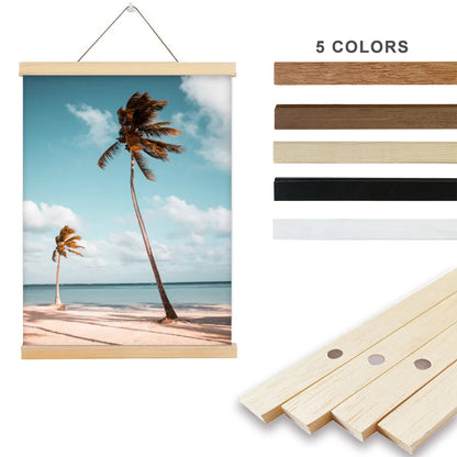 Magnetic Frames Teak Pine Wood Picture Poster Hanger Frame For Wall Art Canvas Print Painting Kids Room Home Decor 30x40 40x6