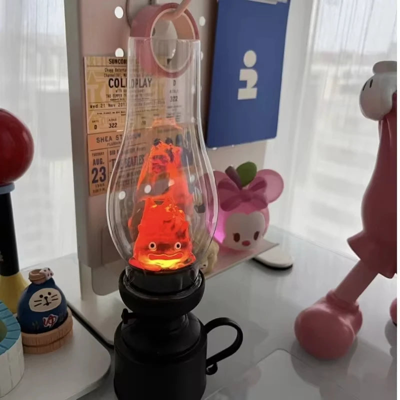 Calcifer Vintage Night Light Cartoon Anime Flameless Decorative Lamp Kerosene Candle Light with Table Lamp for Bedroom Christ