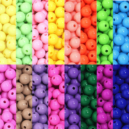 10-100Pcs/Lot 6-20mm Solid Color Round Acrylic Beads Loose Spacer Beads For DIY Keychains Decoration Handmade Crafts Accessor