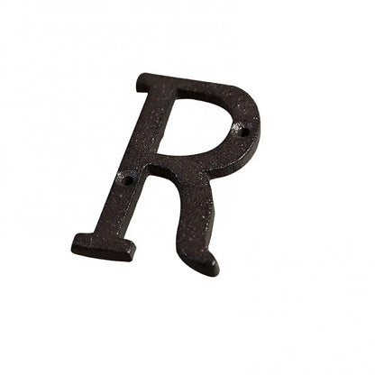 Antique Doorplate Address Numbers Apartment Street Address Plaque Retro Groceries Cast Iron Metal House Doorplate Letter Symb