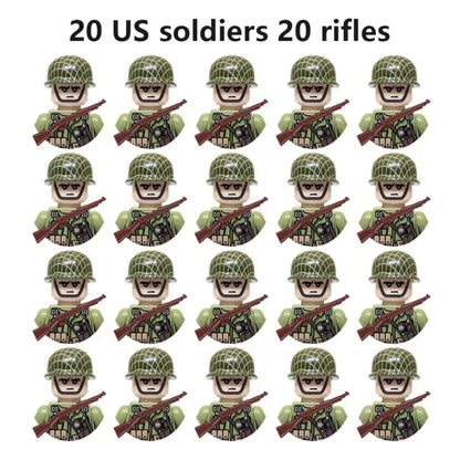 Multi-style military soldiers mini character building blocks DIY assembled building blocks children's collection toys and gif