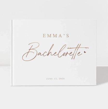 Personalized Wedding Guest Book For Engagement Bachelorette Party Birthday Bridal Shower Keepsake Book Horizontal Signature B