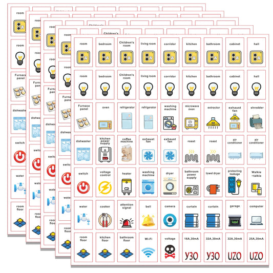 Label Stickers for Electric Meter Boards, Switch Label Sticker Set, Electrical Panel Label Stickers,Panel Labels Stickers