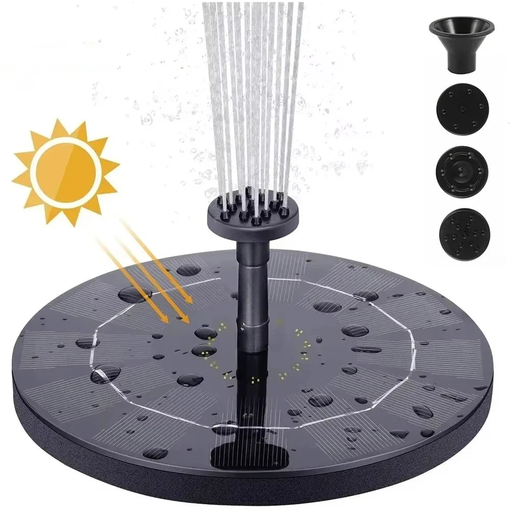 Solar Fountain Pump Floating Solar Panel Bird Baths Water Fountain with 4 Nozzles For Garden Outdoor Water Pool Pond Decor - 
