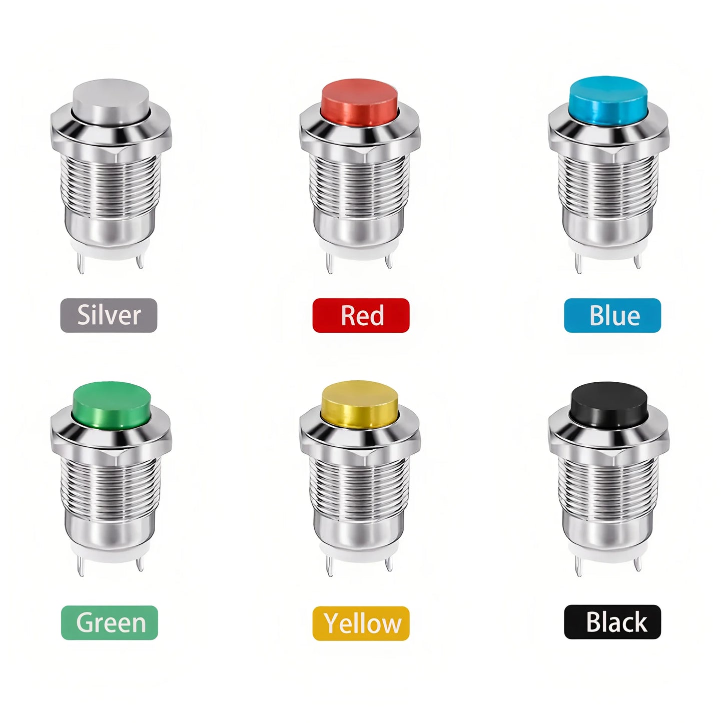 12mm Metal Button Switch Waterproof 1NO 3A High Head Momentary Suitable for doorbells Car start horns Computer Automatic Rese