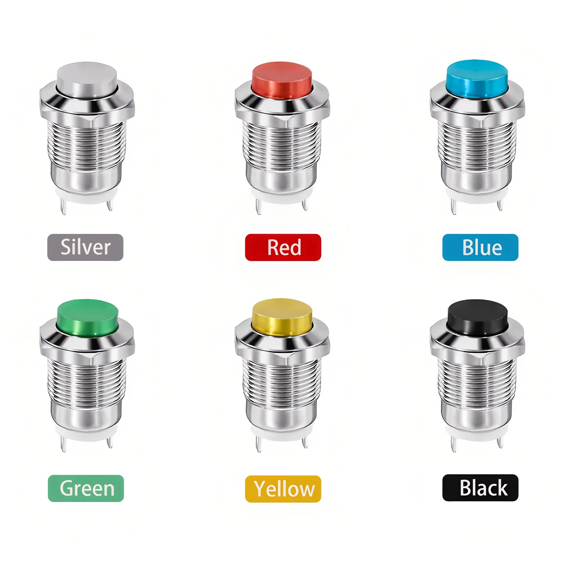 12mm Metal Button Switch Waterproof 1NO 3A High Head Momentary Suitable for doorbells Car start horns Computer Automatic Rese