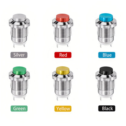 12mm Metal Button Switch Waterproof 1NO 3A High Head Momentary Suitable for doorbells Car start horns Computer Automatic Rese