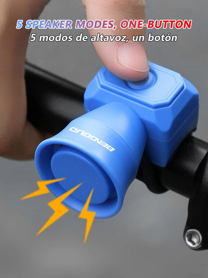 5 Modes Bicycle Horn Mountain Bike Mini Battery Waterproof Electronic Bike Bell Riding Equipment Children's Scooter Accessori