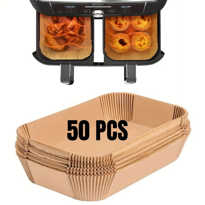 Air Fryer Paper Liners Disposable Oil-Proof Waterproof Baking Paper Round Square And Rectangle Parchment Kitchen Party Suppli
