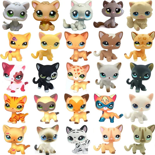 Rare Pet Toy Mini Stands Short Hair Kitten Old Figures Collection Original Bobble Head Toy LPS