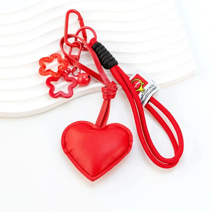Luxury Charm Tassel Love Heart Pendant Handmade Creative Bowknot Keychain Cute Glossy Pendant Keychain Bag Accessories