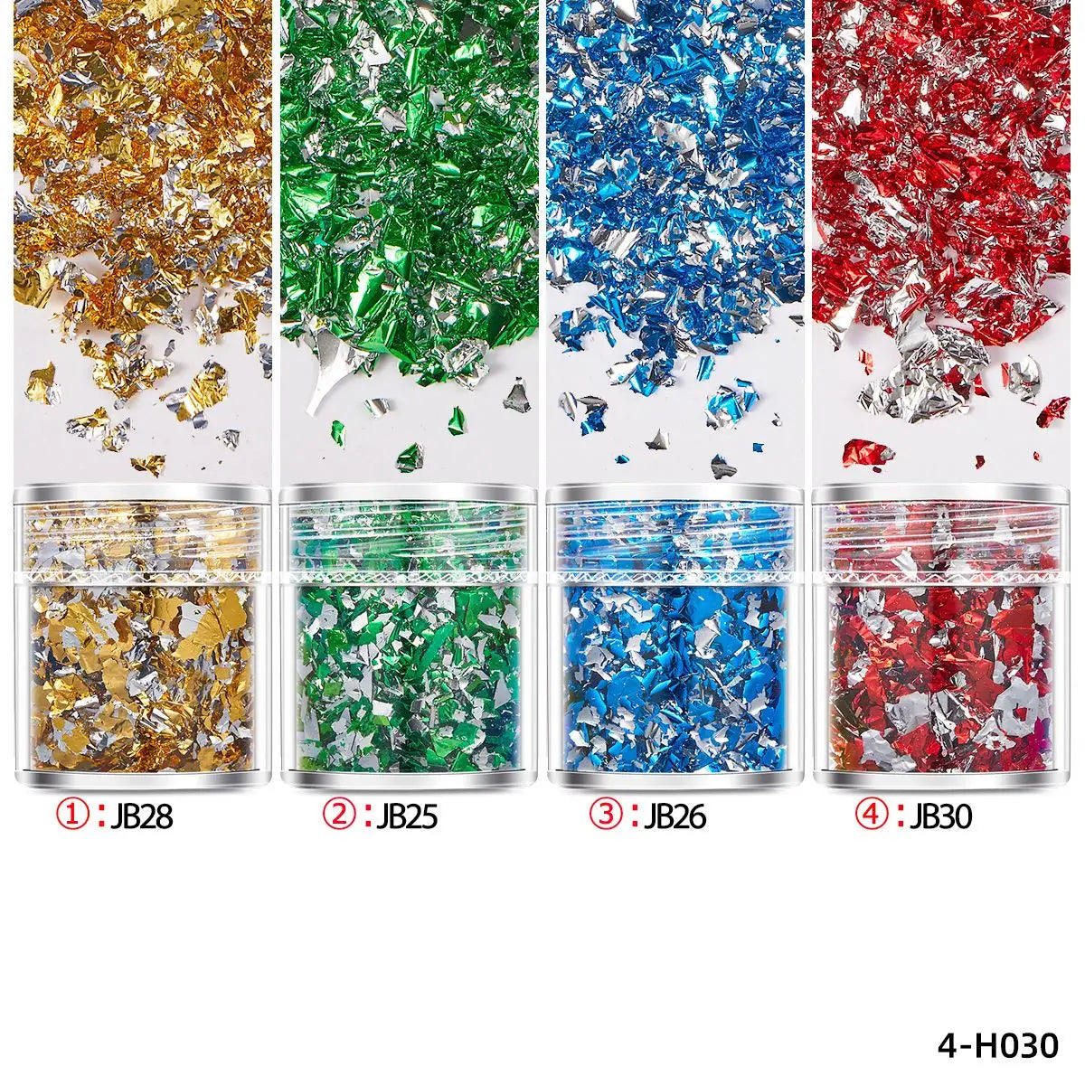 4Bottles/Set Gold Foil Leaf Flake Craft For Epoxy Resin Mold Jewelry Making Decoration Gold Foil Paper Nail Art Glitter Suppl