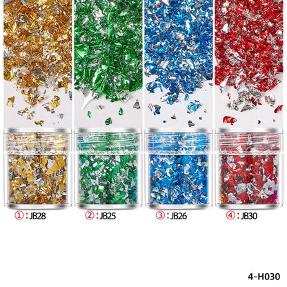 4Bottles/Set Gold Foil Leaf Flake Craft For Epoxy Resin Mold Jewelry Making Decoration Gold Foil Paper Nail Art Glitter Suppl