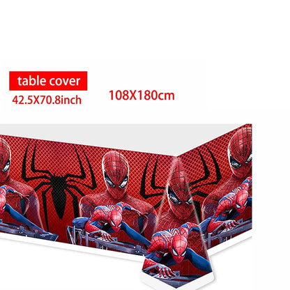 birthday party supplies, Spiderman tablecloth decorations, superhero party supplies, kids birthday party table cover, Spider-