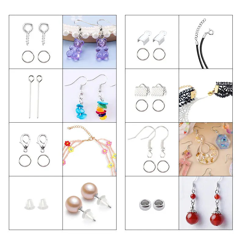 Jewelry Making Supplies Kit with Jewelry Tools Open Jump Rings Lobster Clasps Crimp Beads Earring Hooks Accessories for Jewel