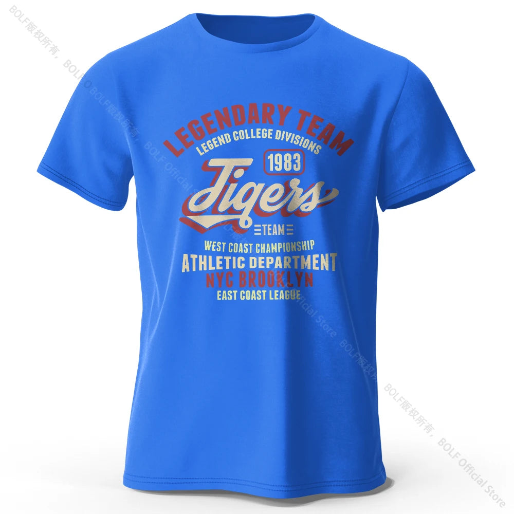 Minimalist Tiger Silhouette Printed 100% Cotton T-Shirt, Breathable Round Neck Short Sleeve Tee for Men & Women