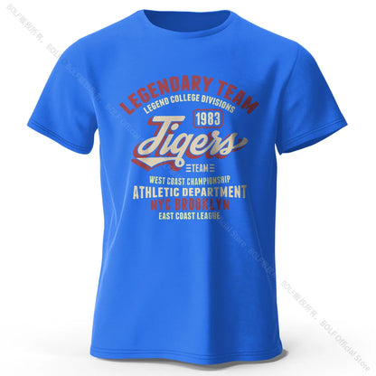 Minimalist Tiger Silhouette Printed 100% Cotton T-Shirt, Breathable Round Neck Short Sleeve Tee for Men & Women