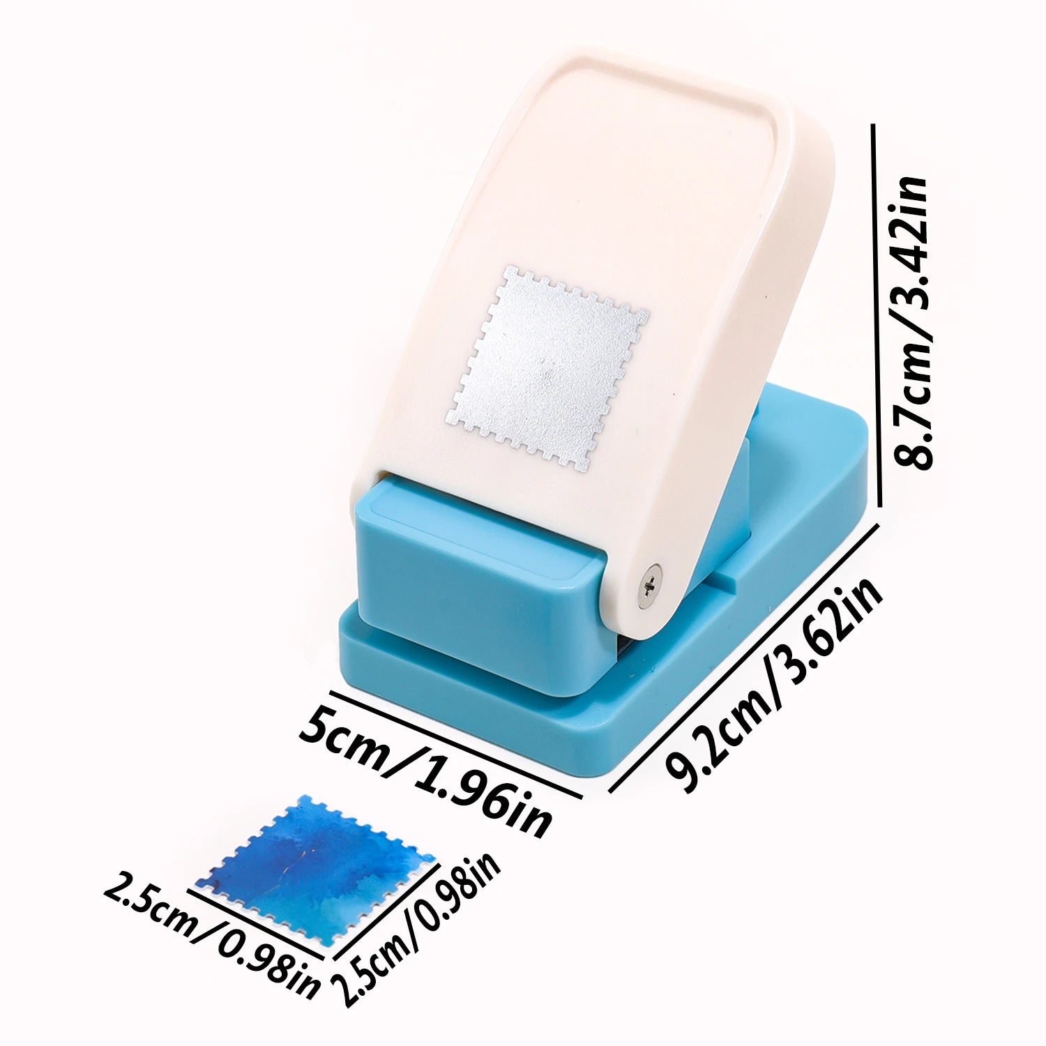 Stamp Shaped Paper Punch, Portable Hole Puncher for Crafts, Scrapbooking Supplies, DIY Card Making & Paper Crafting Tool - Sq