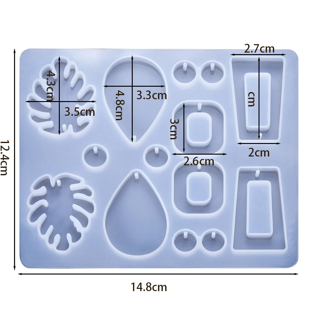 Silicone Mold, Earring Pendant Silicone Mold Set, Resin Mold for Jewelry Making, Epoxy Resin Molds, DIY Charms and Pendants