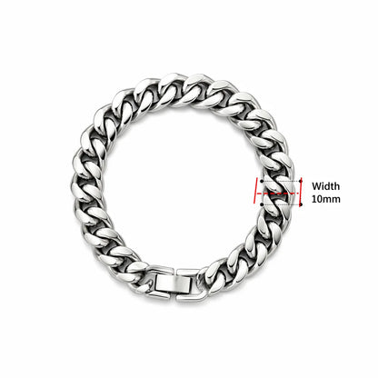 New Trendy Cuban Chain Men Bracelet Classic Stainless Steel 3/5/7/9mm Width Chain Bracelet For Men Women Jewelry Gift - 10mm