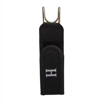 Adjustable Elastic Waistband Buckle with Magic Tape & Metal Hooks - Black H