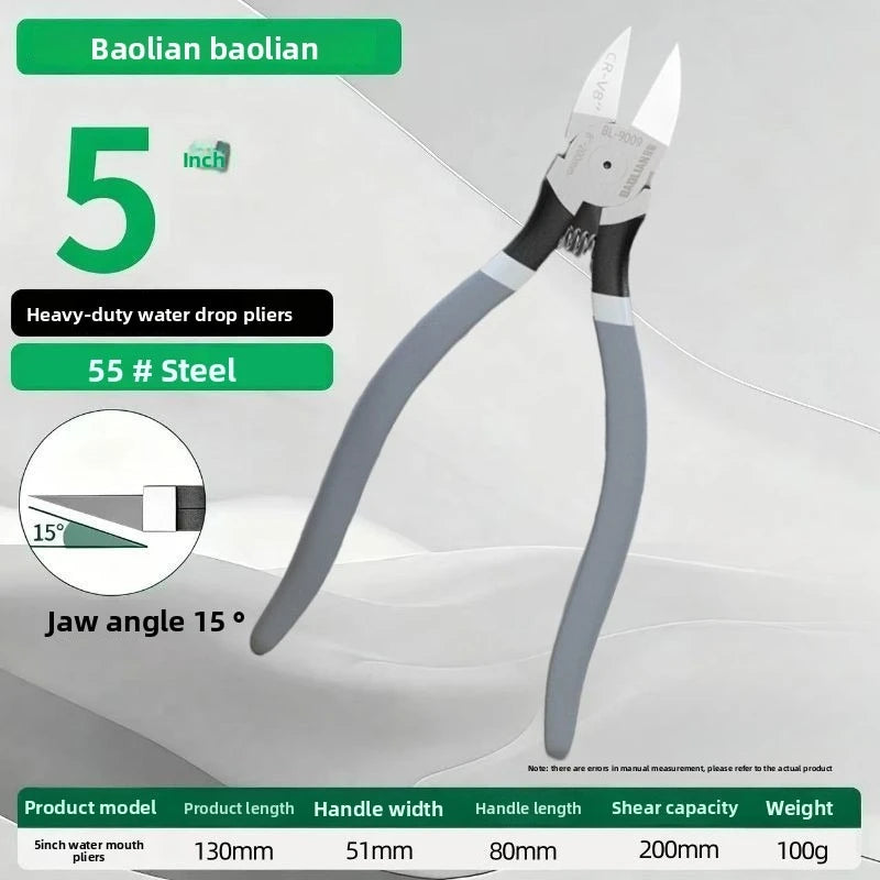 Baolian Industrial Grade Special Sharp Side Mouth Pliers,High Hardness Electrician Small Diagonal Pliers,Electrician Manual T